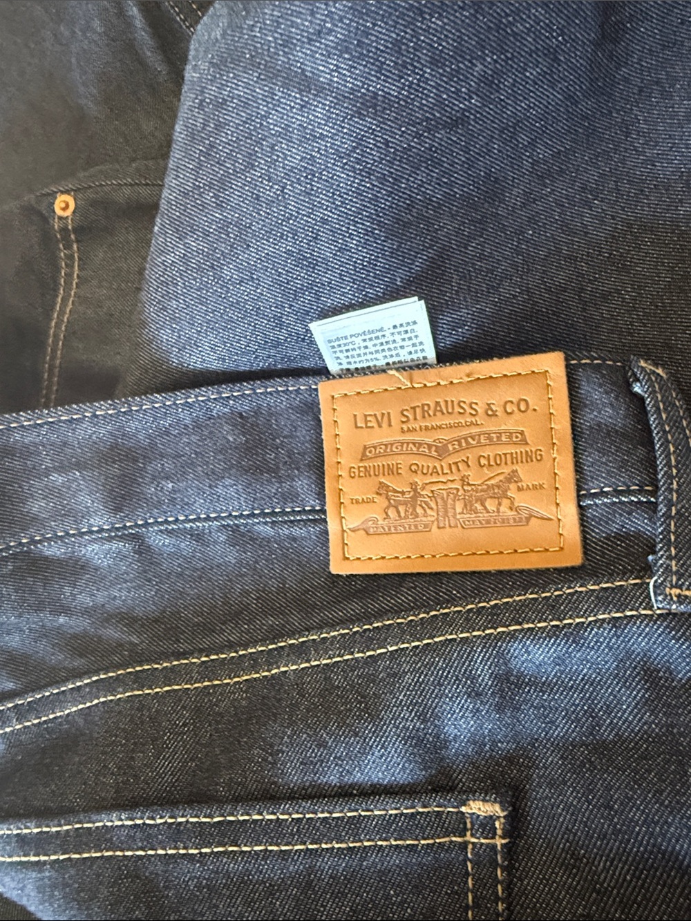 NWT Levi High-Waist Dark Blue Denim Exposed Maxi Skirt SZ-32 pockets - Picture 7 of 7